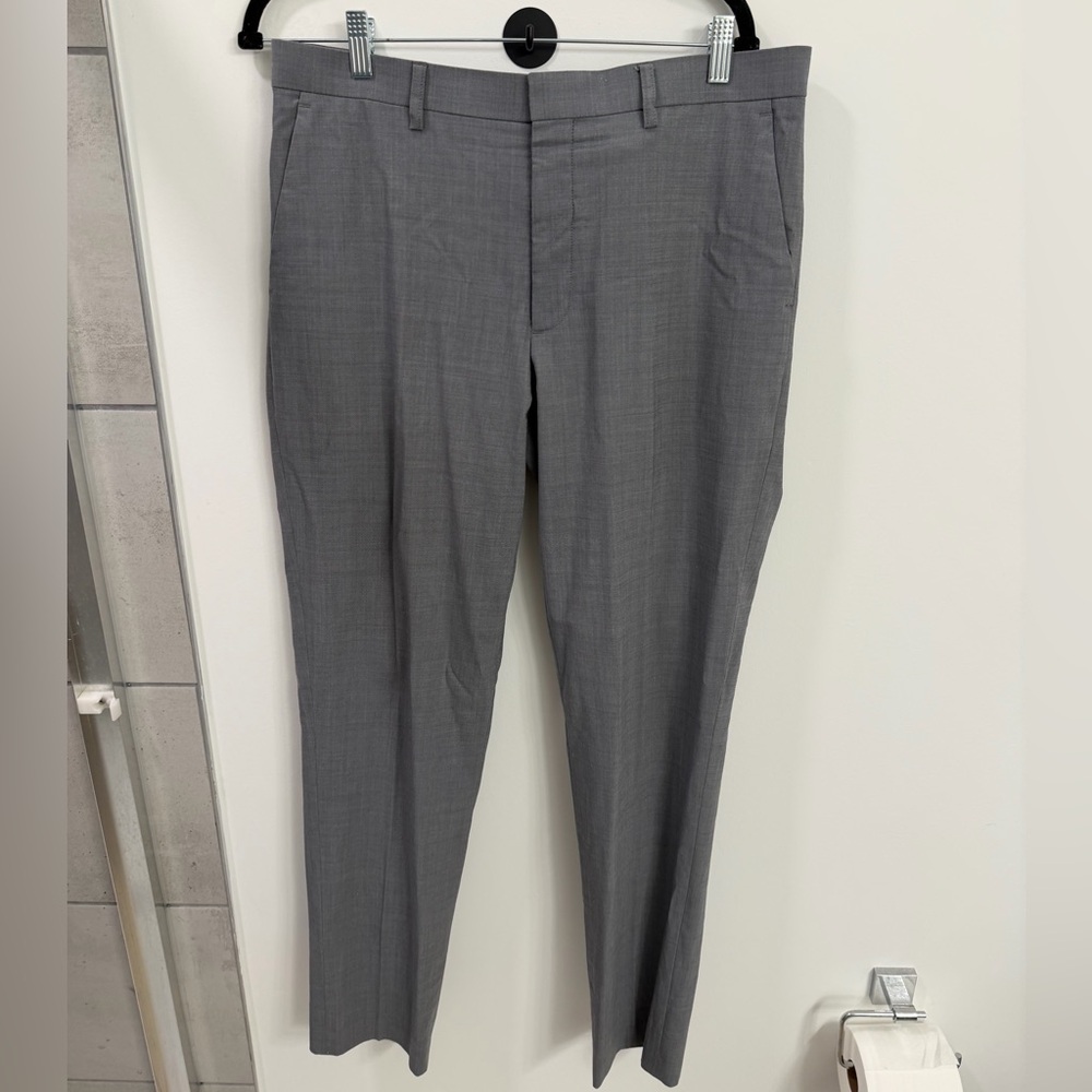 Express Men’s Extra Slim Fit Medium Gray Dress Pants 34x34 Long Tall Inseam